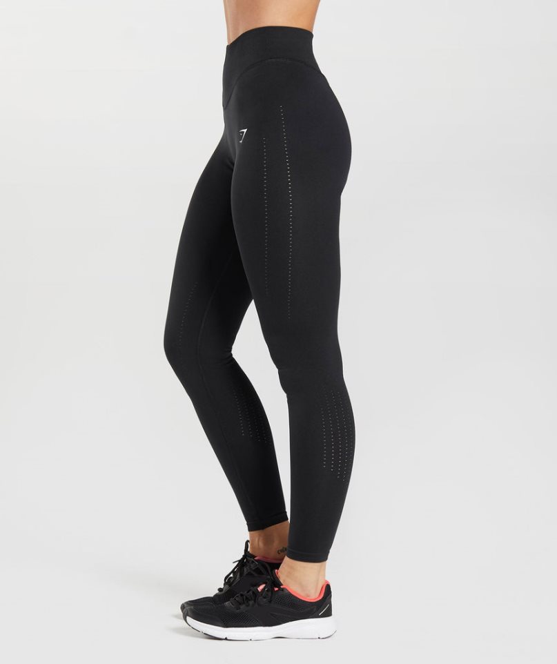 Women's Gymshark Sweat Seamless Sculpt Leggings Black | NZ 9CZDNY